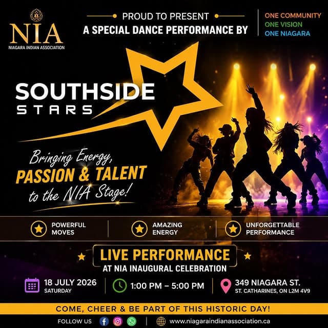 Promotional graphic for a dance performance by Southside Stars at the NIA inaugural celebration